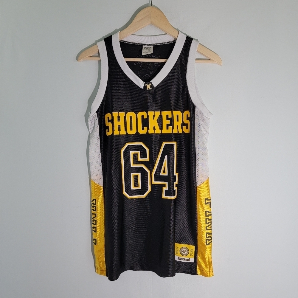 PINK Shockers Nation Wichita State University Jersey Tank Top Sz XS Black/Yellow